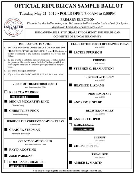 indiana primary election 2023 sample ballot